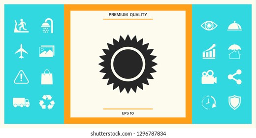 Sun icon symbol. Graphic elements for your design