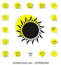 Sun icon symbol. Graphic elements for your design