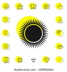 Sun icon symbol. Graphic elements for your design