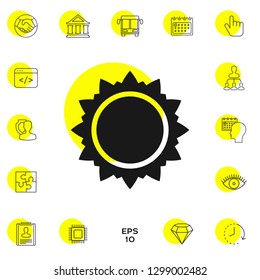 Sun icon symbol. Graphic elements for your design