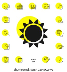 Sun icon symbol. Graphic elements for your design