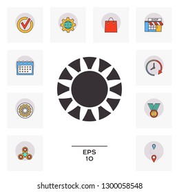Sun icon symbol. Graphic elements for your design