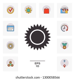 Sun icon symbol. Graphic elements for your design