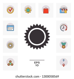 Sun icon symbol. Graphic elements for your design