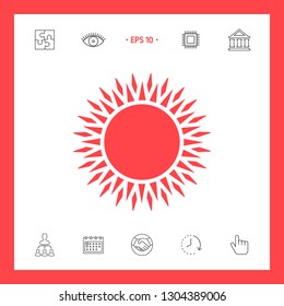 Sun icon symbol. Graphic elements for your design