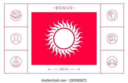 Sun icon symbol. Graphic elements for your design