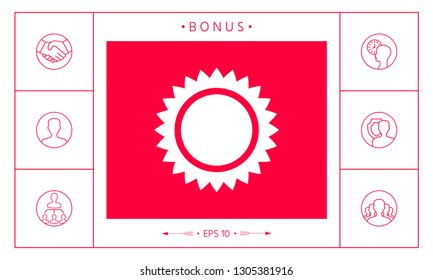 Sun icon symbol. Graphic elements for your design