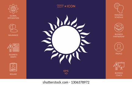 Sun icon symbol. Graphic elements for your design