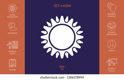 Sun icon symbol. Graphic elements for your design