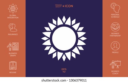 Sun icon symbol. Graphic elements for your design