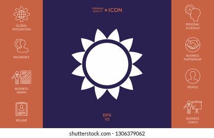 Sun icon symbol. Graphic elements for your design