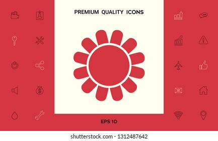 Sun icon symbol. Graphic elements for your design