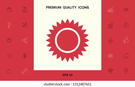 Sun icon symbol. Graphic elements for your design