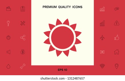 Sun icon symbol. Graphic elements for your design