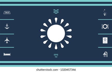 Sun icon symbol. Graphic elements for your design