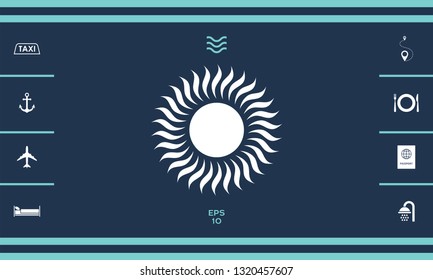 Sun icon symbol. Graphic elements for your design