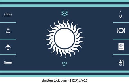 Sun icon symbol. Graphic elements for your design