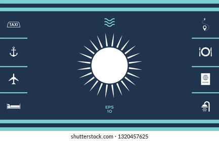 Sun icon symbol. Graphic elements for your design