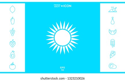 Sun icon symbol. Graphic elements for your design