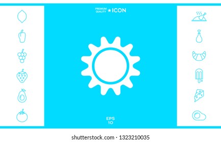 Sun icon symbol. Graphic elements for your design