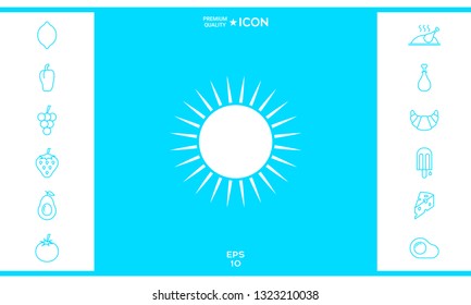Sun icon symbol. Graphic elements for your design