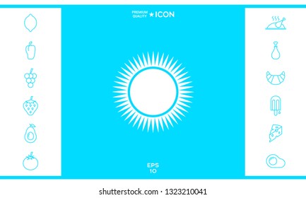 Sun icon symbol. Graphic elements for your design