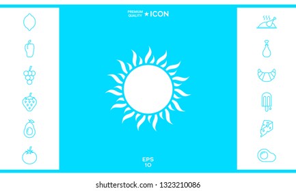 Sun icon symbol. Graphic elements for your design