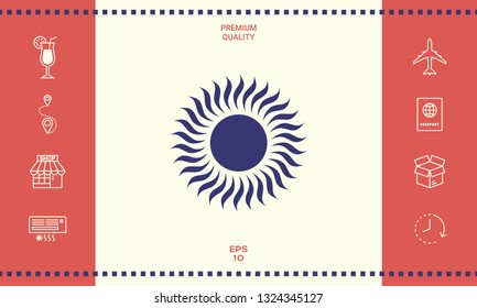 Sun icon symbol. Graphic elements for your design