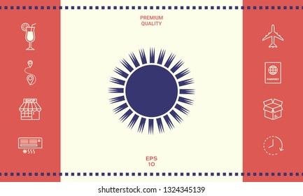 Sun icon symbol. Graphic elements for your design