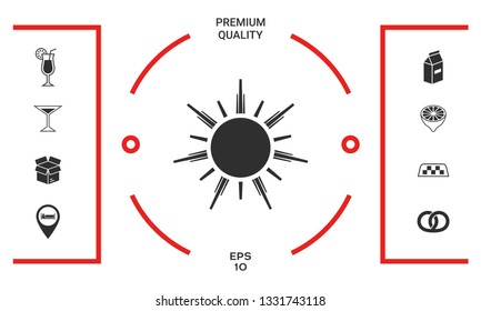 Sun icon symbol. Graphic elements for your design