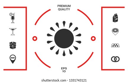 Sun icon symbol. Graphic elements for your design