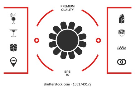 Sun icon symbol. Graphic elements for your design