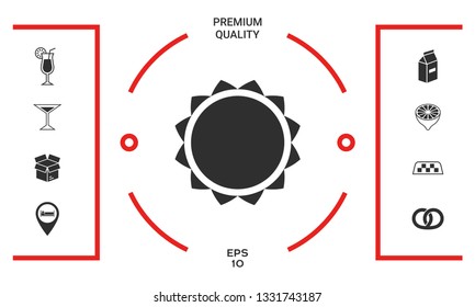 Sun icon symbol. Graphic elements for your design