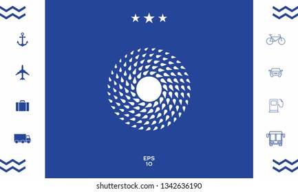 Sun icon symbol. Graphic elements for your design