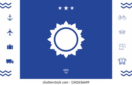 Sun icon symbol. Graphic elements for your design