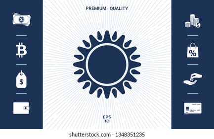 Sun icon symbol. Graphic elements for your design
