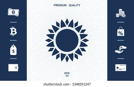 Sun icon symbol. Graphic elements for your design