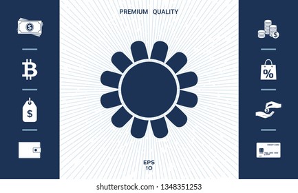 Sun icon symbol. Graphic elements for your design