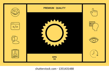 Sun icon symbol. Graphic elements for your design