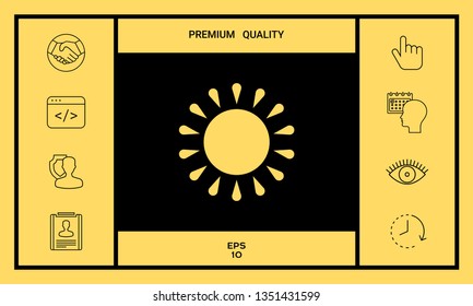 Sun icon symbol. Graphic elements for your design