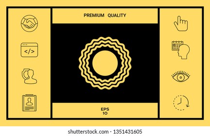 Sun icon symbol. Graphic elements for your design