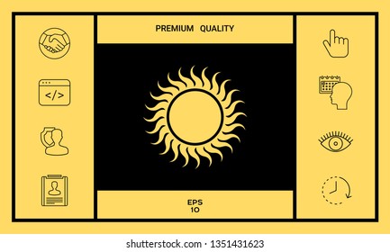 Sun icon symbol. Graphic elements for your design