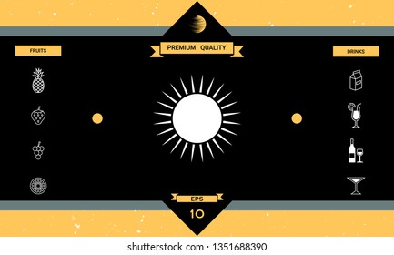 Sun icon symbol. Graphic elements for your design