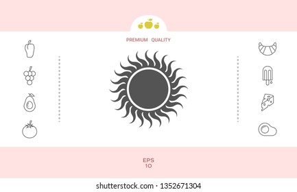 Sun icon symbol. Graphic elements for your design