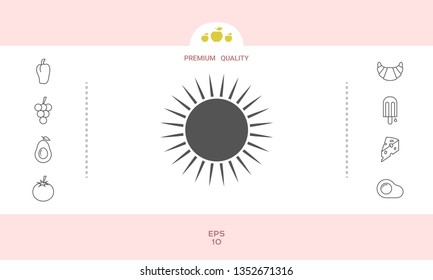 Sun icon symbol. Graphic elements for your design