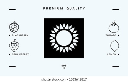 Sun icon symbol. Graphic elements for your design