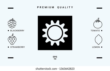 Sun icon symbol. Graphic elements for your design