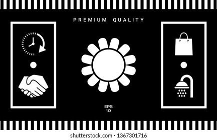 Sun icon symbol. Graphic elements for your design