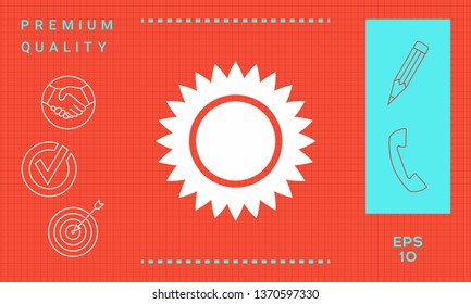 Sun icon symbol. Graphic elements for your design