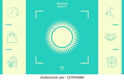 Sun icon symbol. Graphic elements for your design